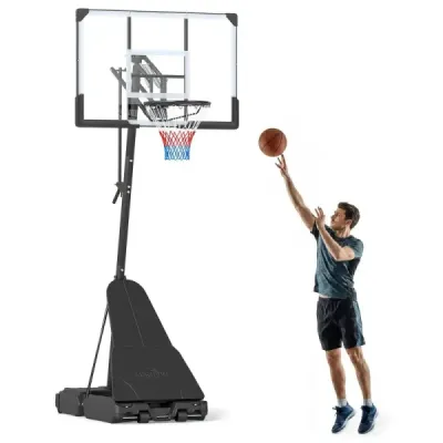 Basketbalový kôš so stojanom 245–305 cm Výškovo nastaviteľný basketbalový systém s návratom lopty