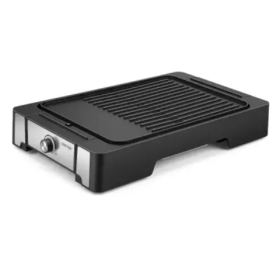 Elektrický gril Stolový gril 2300W s nepriľnavou grilovacou doskou a miskou na odkvapkávanie tuku 53 x 31 x 8,5 cm Čierny