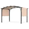 Pergola s nastaviteľnou posuvnou strechou 3 x 2,4 m záhradný pavilón so slnečnou ochranou béžová