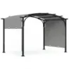 Pergola s nastaviteľnou posuvnou strechou 3 x 2,4 m záhradný pavilón so slnečnou ochranou sivý