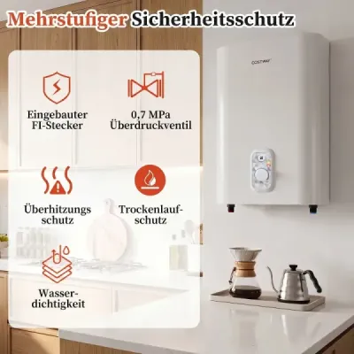 25l zásobník teplej vody s dvojitou nádržou, režim ohrevu 1300 W a 2000 W, 30 – 75 ℃