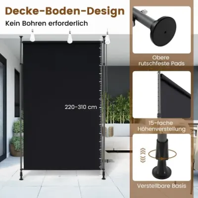Vonkajšia vertikálna markíza Výškovo nastaviteľná a výsuvná vertikálna markíza 150 x 220-310 cm