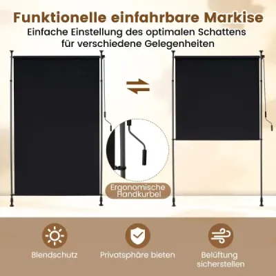 Vonkajšia vertikálna markíza Výškovo nastaviteľná a výsuvná vertikálna markíza 150 x 220-310 cm