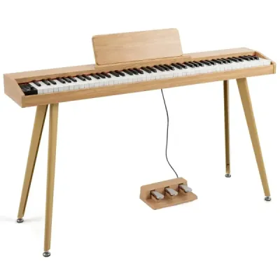 88-klávesové digitálne piano so stojanom, elektrické piano s polovyváženou klávesnicou, 3 pedále, 80 dem