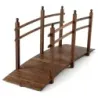 Záhradný mostík z jedľového dreva, klenutý mostík so zábradlím, odolný voči poveternostným vplyvom, nosnosť 500 kg, 230 x 73 x 108 cm