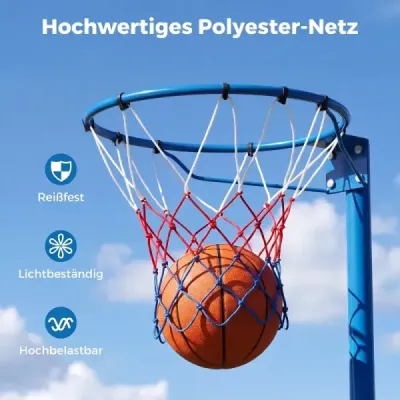 Bránka na netbal Samostatne stojaci basketbalový kôš s výškovo nastaviteľnou tyčou od 105 do 255 cm