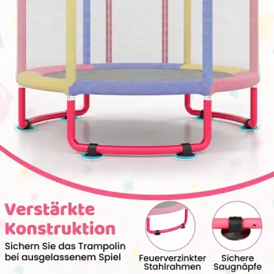 Detská trampolína 154 cm, trampolína 6 v 1 s hrazdou, hojdačkou a kruhmi, viacfarebná