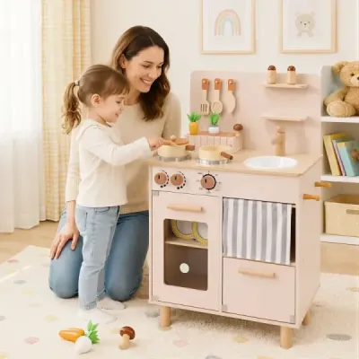 Detská kuchynka, kuchynka pre bábiky so sporákom, drezom a umývačkou riadu, 50,5 x 30,5 x 80,5 cm, pre deti od 3 rokov