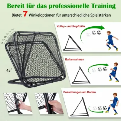 Skladacia futbalová sieť 101 x 101 cm so 7-stupňovým nastavením uhla
