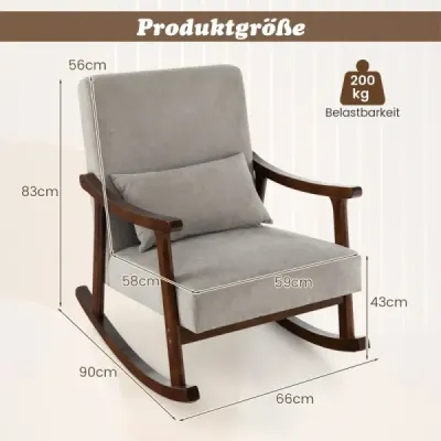 Hojdacie kreslo, kreslo do obývačky, čalúnené relaxačné kreslo s podrúčkami, hnedé