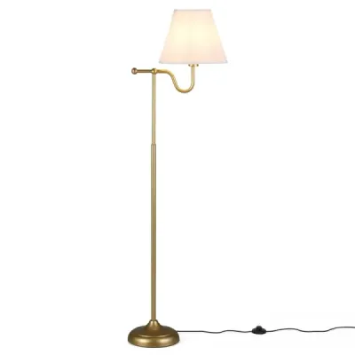 158 cm vysoká stojaca lampa s látkovým tienidlom a kovovou konštrukciou stojaca lampa s nožným vypínačom a päticou E27