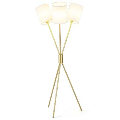 Stojaca lampa s 3 látkovými tienidlami Moderná stojaca lampa Dekoratívna stojaca lampa s kovovým rámom