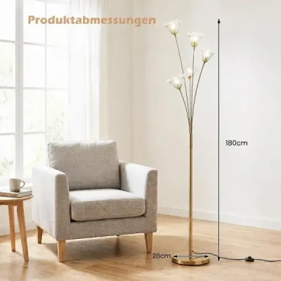 Stojaca lampa v tvare púpavy – moderná stojaca lampa – dekoratívna stojaca lampa s kovovým rámom 28 x 180 cm