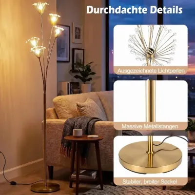 Stojaca lampa v tvare púpavy – moderná stojaca lampa – dekoratívna stojaca lampa s kovovým rámom 28 x 180 cm