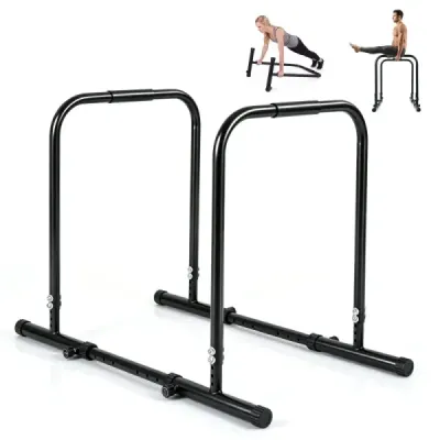 Hrazda na dipy s nosnosťou až 300 kg, výška nastaviteľná v rozmedzí 81,5–88,5 cm, šírka nastaviteľná v rozmedzí 86–126 cm