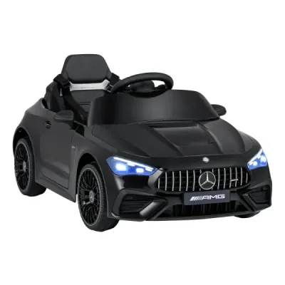 Detské elektrické autíčko 12 V Mercedes-AMG s LED svetlami a diaľkovým ovládaním 2,4 GHz, čierne