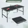 Skladací stolný tenisový stôl so sieťou, 2 raketami a loptičkami – mini stolný tenisový stôl, pingpongový stôl, čierny