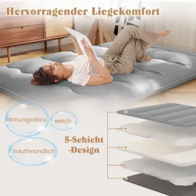 HU10922GR-D Japonský futónový matrac s prateľným poťahom a taškou na prenášanie Tatami matrace sivé 140 x 200 cm SKLADOM