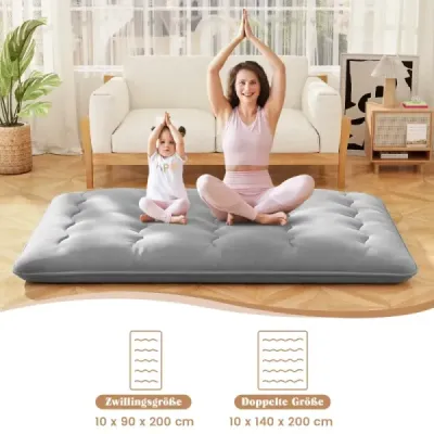 HU10922GR-D Japonský futónový matrac s prateľným poťahom a taškou na prenášanie Tatami matrace sivé 140 x 200 cm SKLADOM