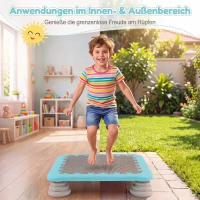 Mini trampolína pre deti s priemerom 65 cm, veľká skákacia plocha s protisklzovým povrchom z EVA, modrá