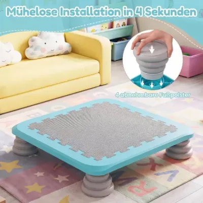 Mini trampolína pre deti s priemerom 65 cm, veľká skákacia plocha s protisklzovým povrchom z EVA, modrá