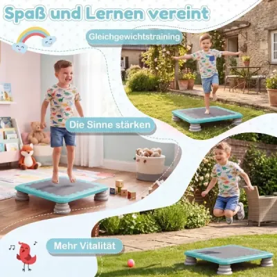 Mini trampolína pre deti s priemerom 65 cm, veľká skákacia plocha s protisklzovým povrchom z EVA, modrá