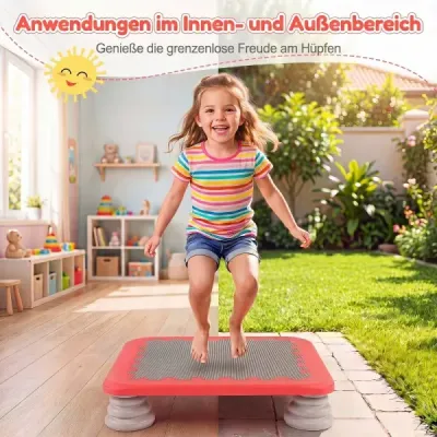 Mini trampolína pre deti, skákací povrch s priemerom 65 cm, s protisklzovým povrchom z materiálu EVA, červená