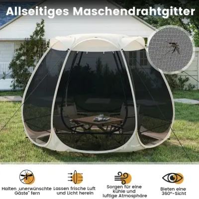 NP12752SA  Vysúvací sieťovaný pavilón pre 4-6 osôb 310 x 270 cm skladací vonkajší kempingový stan s celoplošnou sieťovinou SKLADOM