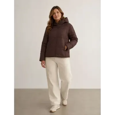 Prešívaná dámska prechodná bunda v hnedej farbe MODA6118/MODA6119