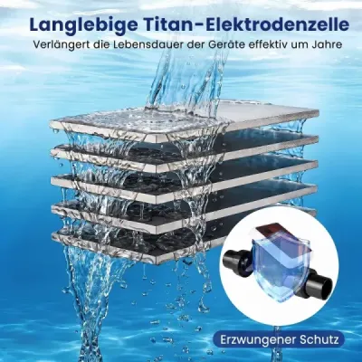 Chlórátor bazénovej soli s elektrolýzou slanej vody, časovačom a samočistiacim elektrolytickým zariadením pre bazény