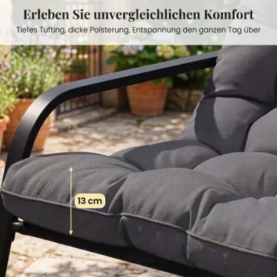 Hojdacie kreslo Nadrozmerné hojdacie kreslo s hrubým a odnímateľným vankúšom, nosnosť až 205 kg, šedé