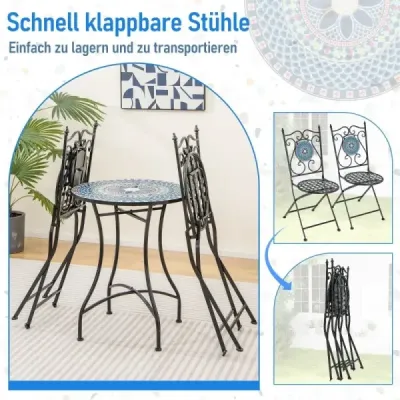 Sada 2 skladacích stoličiek. Elegantná jedálenská súprava stoličiek s pevným kovovým rámom na vnútorné aj vonkajšie použitie.