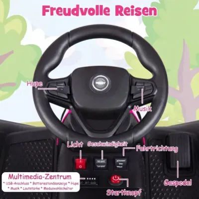 24V elektrický traktor pre deti od 3 rokov, detský traktor s diaľkovým ovládaním 2,4 GHz, ružový