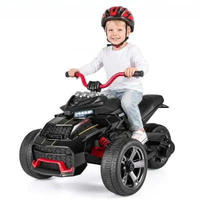 Detská elektrická štvorkolka 12V, Detská štvorkolka s rýchlosťou 3-7 km/h, 111 x 72 x 64 cm, Čierna