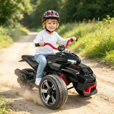 Detská elektrická štvorkolka 12V, Detská štvorkolka s rýchlosťou 3-7 km/h, 111 x 72 x 64 cm, Čierna