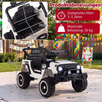 Detské elektrické auto 12V s 2 režimami jazdy a diaľkovým ovládaním, nosnosť 60 kg, čierne