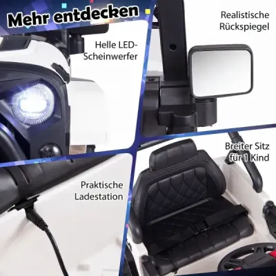 Detské elektrické auto 12V s 2 režimami jazdy a diaľkovým ovládaním, nosnosť 60 kg, čierne