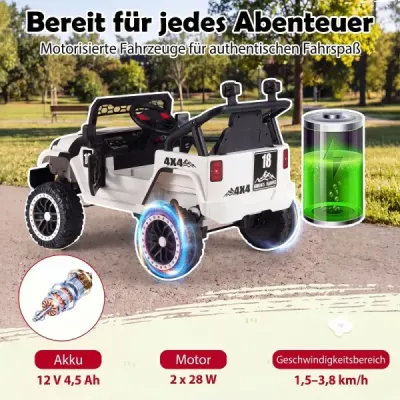 Detské elektrické auto 12V s 2 režimami jazdy a diaľkovým ovládaním, nosnosť 60 kg, čierne