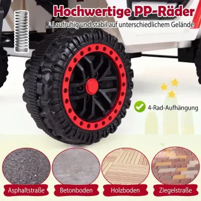 Detské elektrické autíčko 12V, detské autíčko s 2 režimami jazdy a diaľkovým ovládaním, nosnosť 60 kg, červené