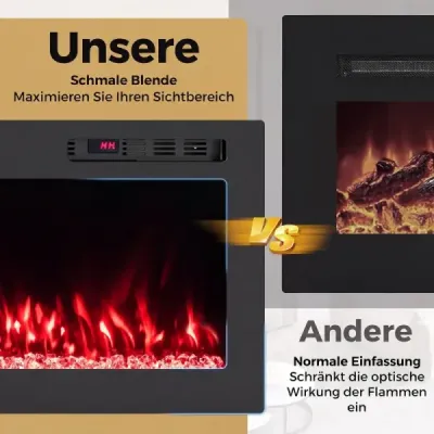 42" elektrický krb s ohrievačom 750W/1500W, vstavaný krb s diaľkovým ovládaním a ovládaním cez aplikáciu, WiFi