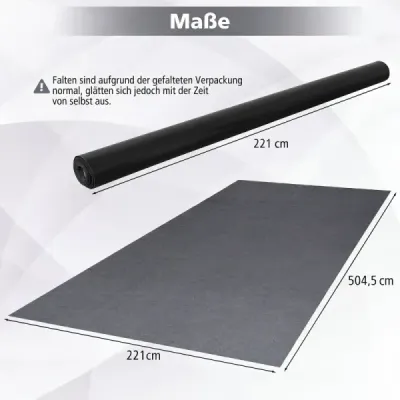 Rohož do garáže 504,5 x 221 cm, olejoodolná rohož, opakovane použiteľná, protišmyková rohož do garáže, sivá