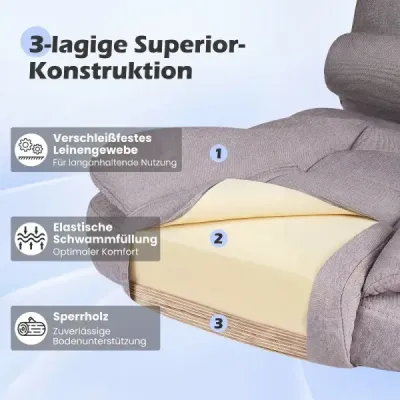 Ergonomická manažérska stolička s kolieskami, nastaviteľná výška sedadla, operadlo a polstrované podrúčky, sivá