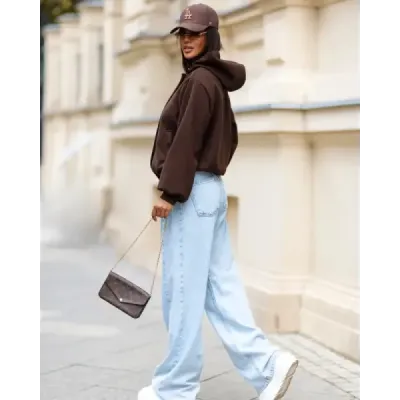 Dámska bunda z flisu v čokoládovej farbe  MODA105