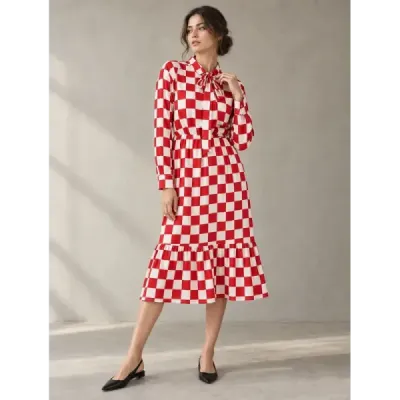 Dámske šaty MODA2117 bielo-červené