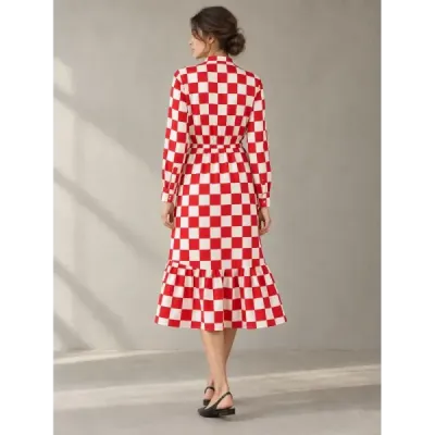 Dámske šaty MODA2117 bielo-červené