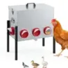 Automatický kŕmidlo pre sliepky, 30 l, s 8 otvormi, výškovo nastaviteľné, s uzamykateľným vekom