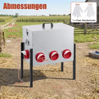 Automatický kŕmidlo pre sliepky, 30 l, s 8 otvormi, výškovo nastaviteľné, s uzamykateľným vekom