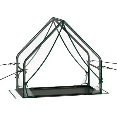 Mini skleník s 2 roletovými dverami a zipsom – fóliový skleník 92 x 50 x 85 cm