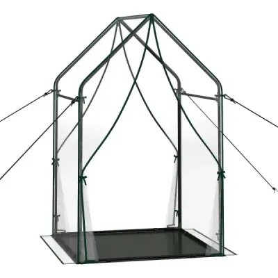 Mini skleník s 2 roletovými dverami a zipsom – fóliový skleník 90,5 x 90,5 x 152,5 cm