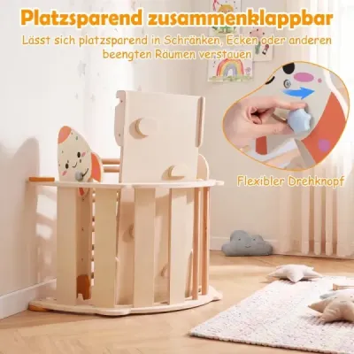 8 v 1 Montessori lezecká súprava, skladateľná, drevená, súprava na hranie v interiéri pre deti od 1 roka, prírodná farba